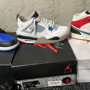 Jordan Kids Sneakers - White, Blue, Red Highlights